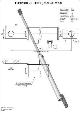 Гидроцилиндр ЦГ2-50.30х577.30