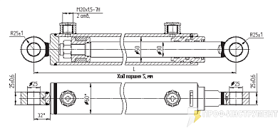 Гидроцилиндр МС50/30х200-3(4).22(405)